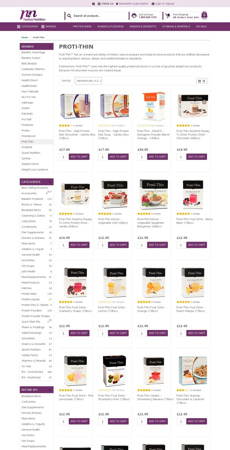 proti-thin.com — Shopify storefront screenshot