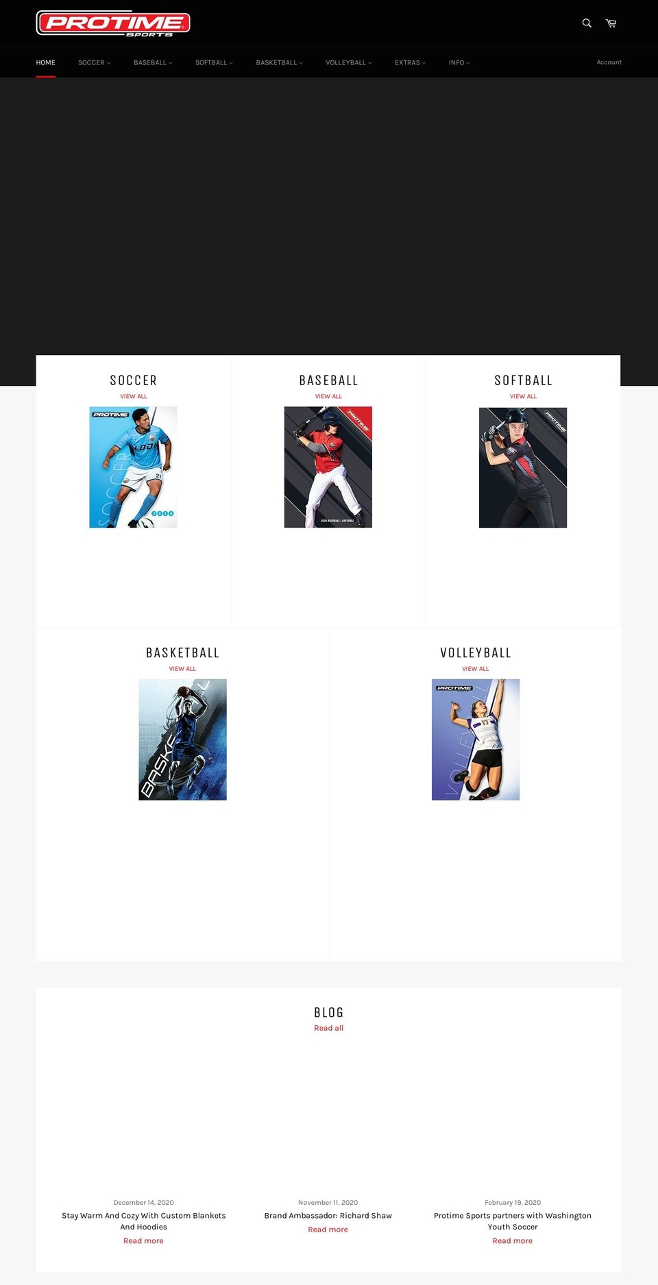 protimesports.com shopify website screenshot