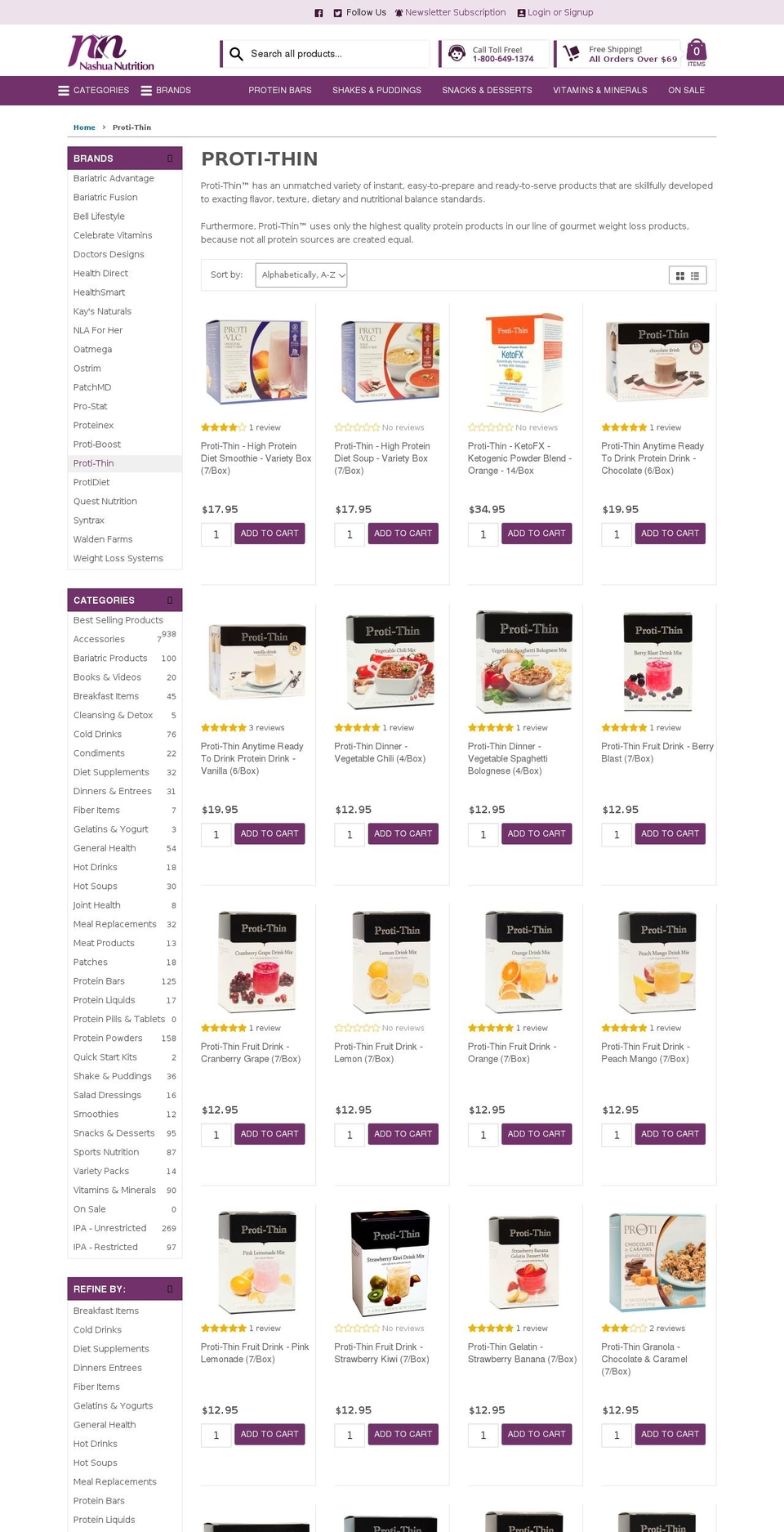 protithindiet.com — Shopify storefront screenshot