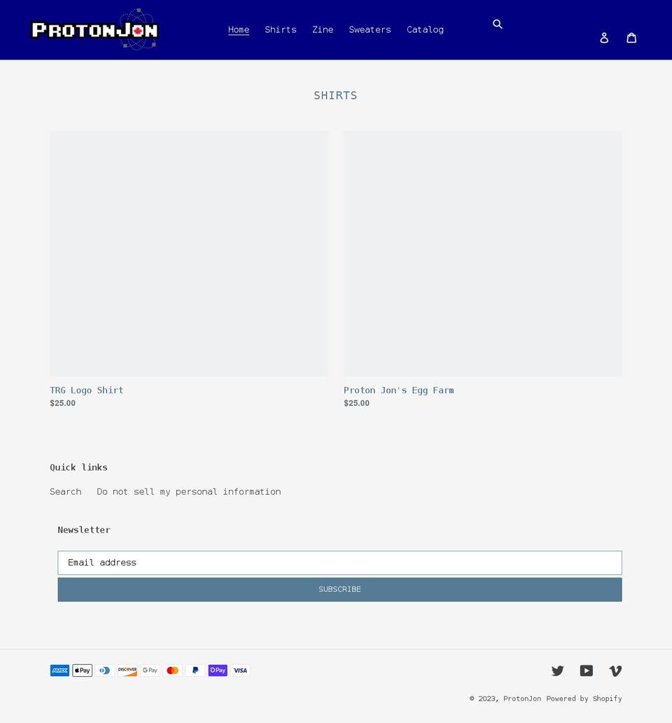 protonjon.com shopify website screenshot