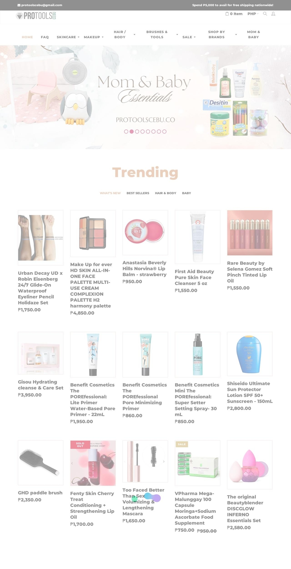 Beauty-cosmetic Shopify theme site example protoolscebu.co