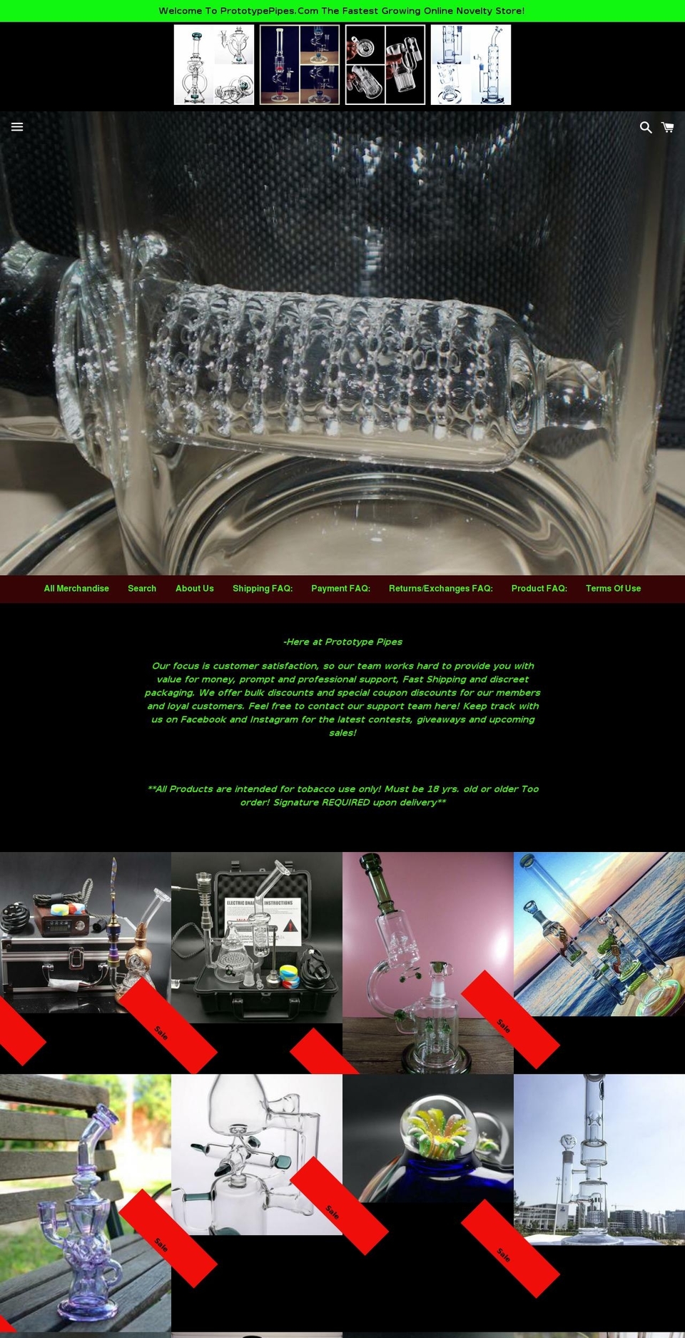 prototypepipes.com — Shopify storefront screenshot