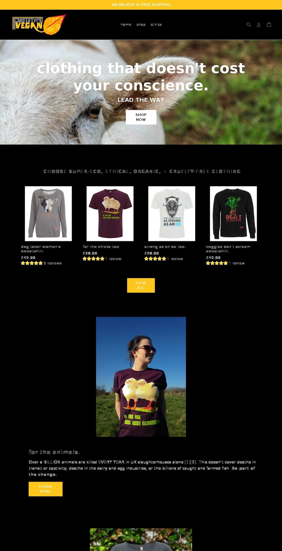 prototypevegan.com shopify website screenshot