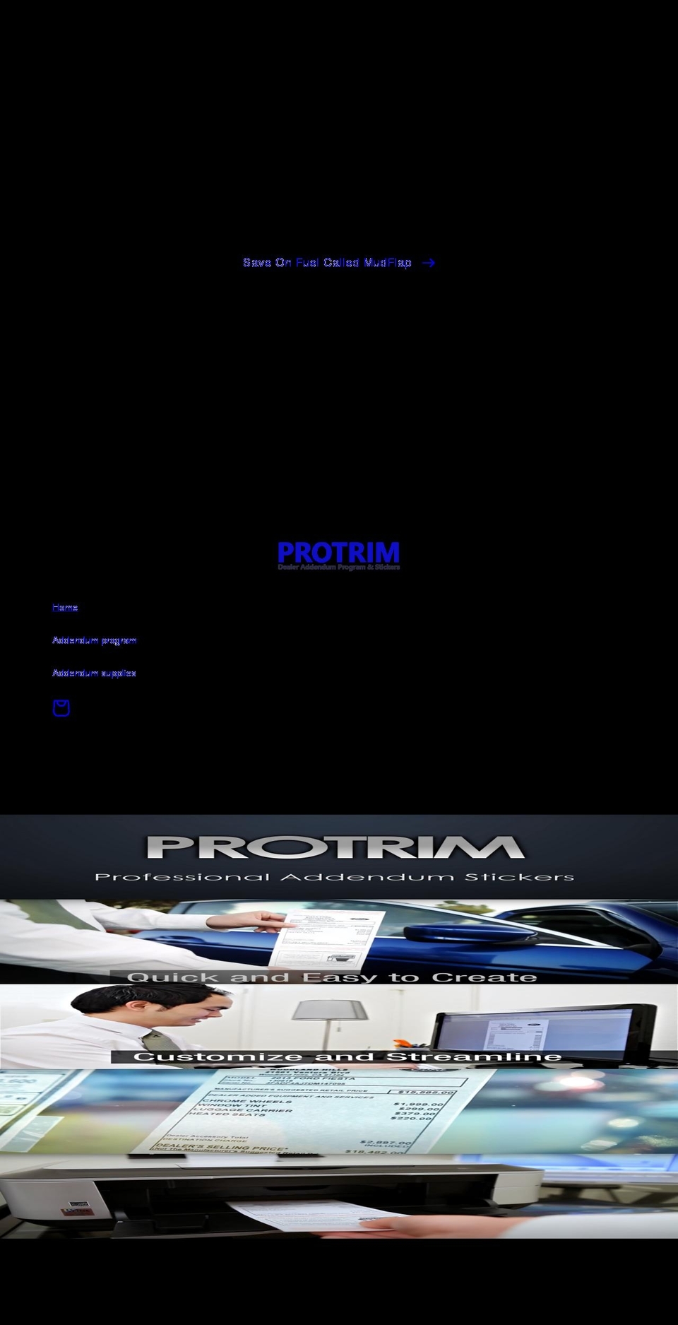 protriminc.com shopify website screenshot