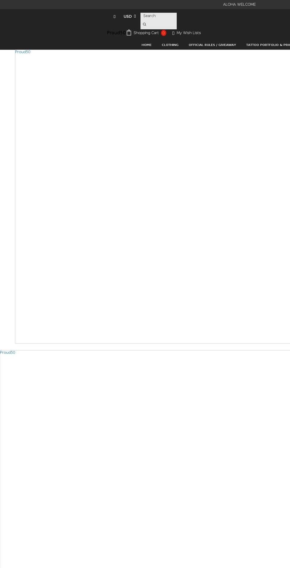 proud50.com shopify website screenshot