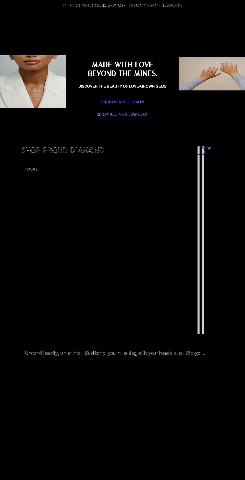 prouddiamond.com shopify website screenshot