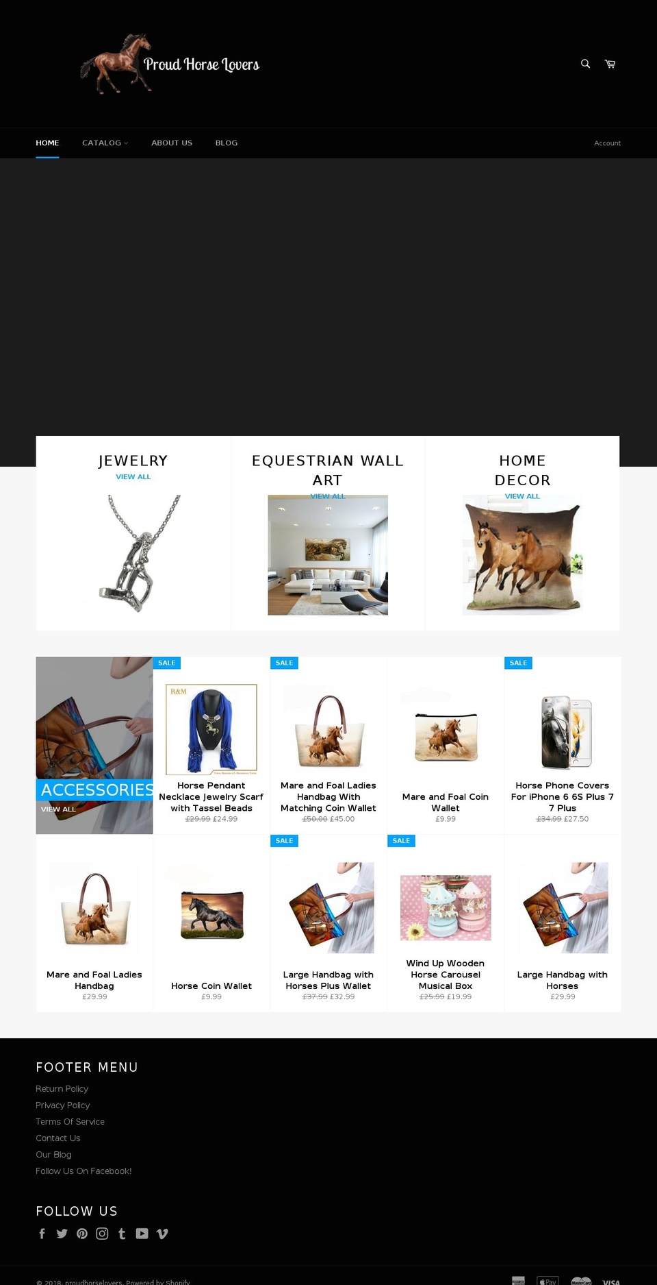 proudhorselovers.com — Shopify storefront screenshot