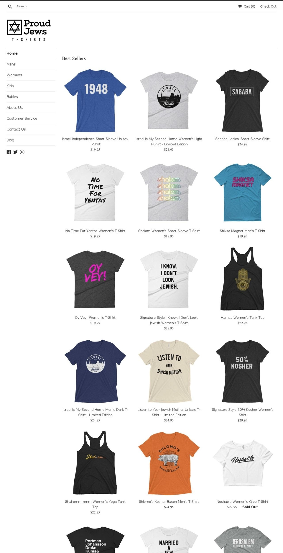 proudjews.com shopify website screenshot