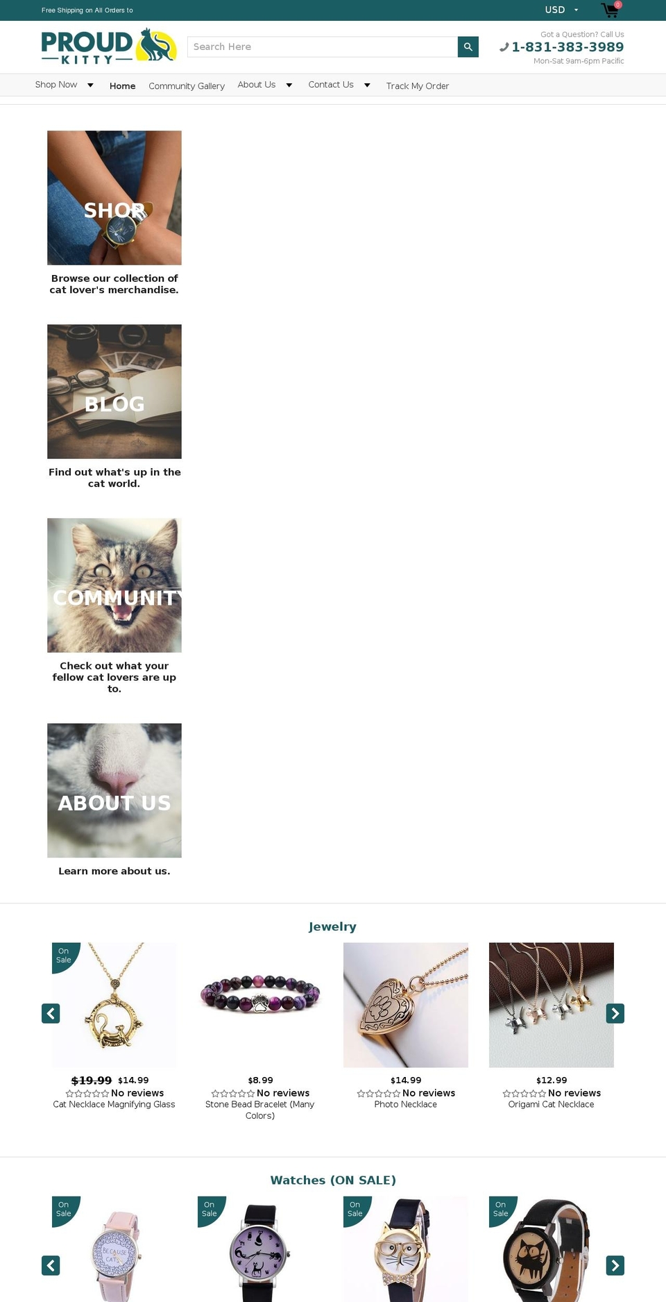proudkitty.com — Shopify storefront screenshot