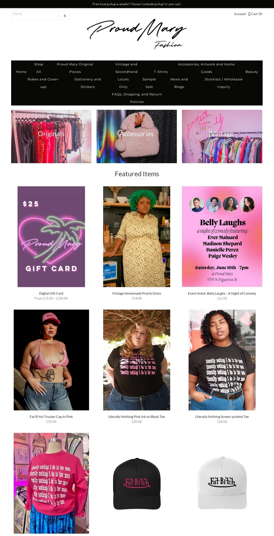 proudmaryfashion.com shopify website screenshot