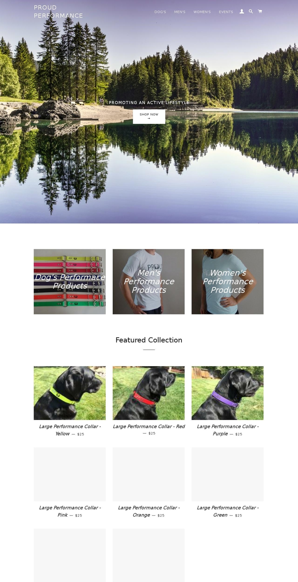 proudperformance.com — Shopify storefront screenshot