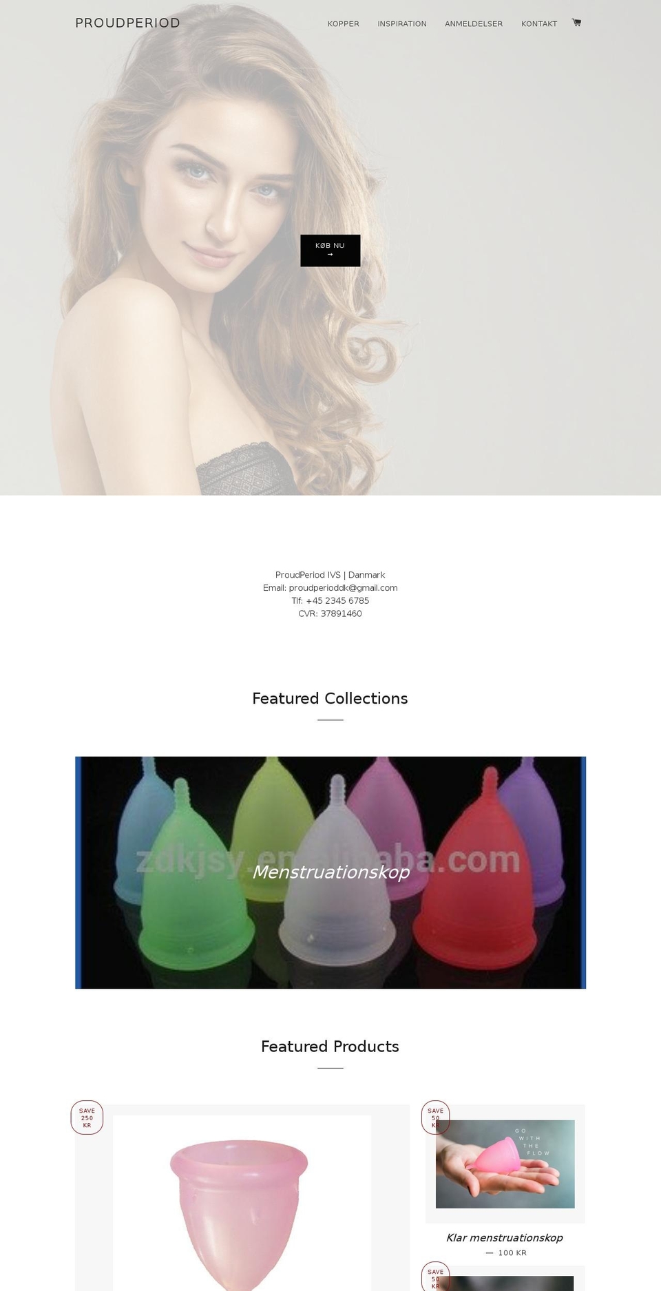 proudperiod.com shopify website screenshot