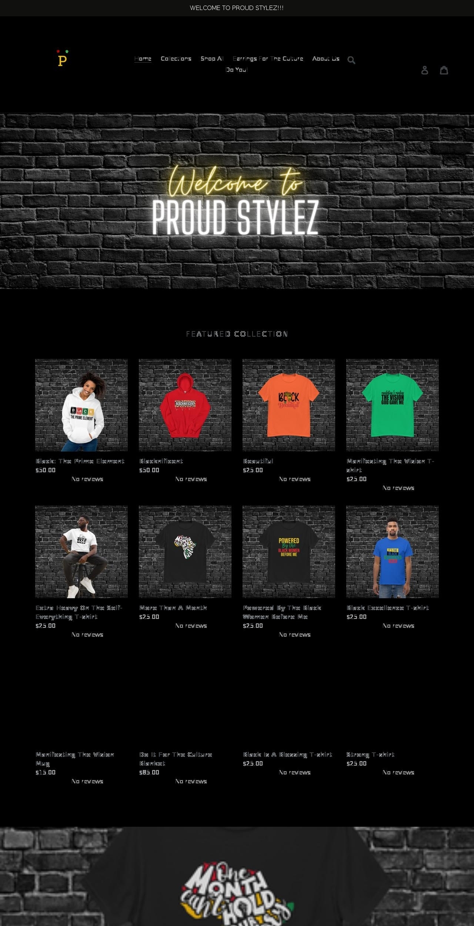 proudstylez.com shopify website screenshot