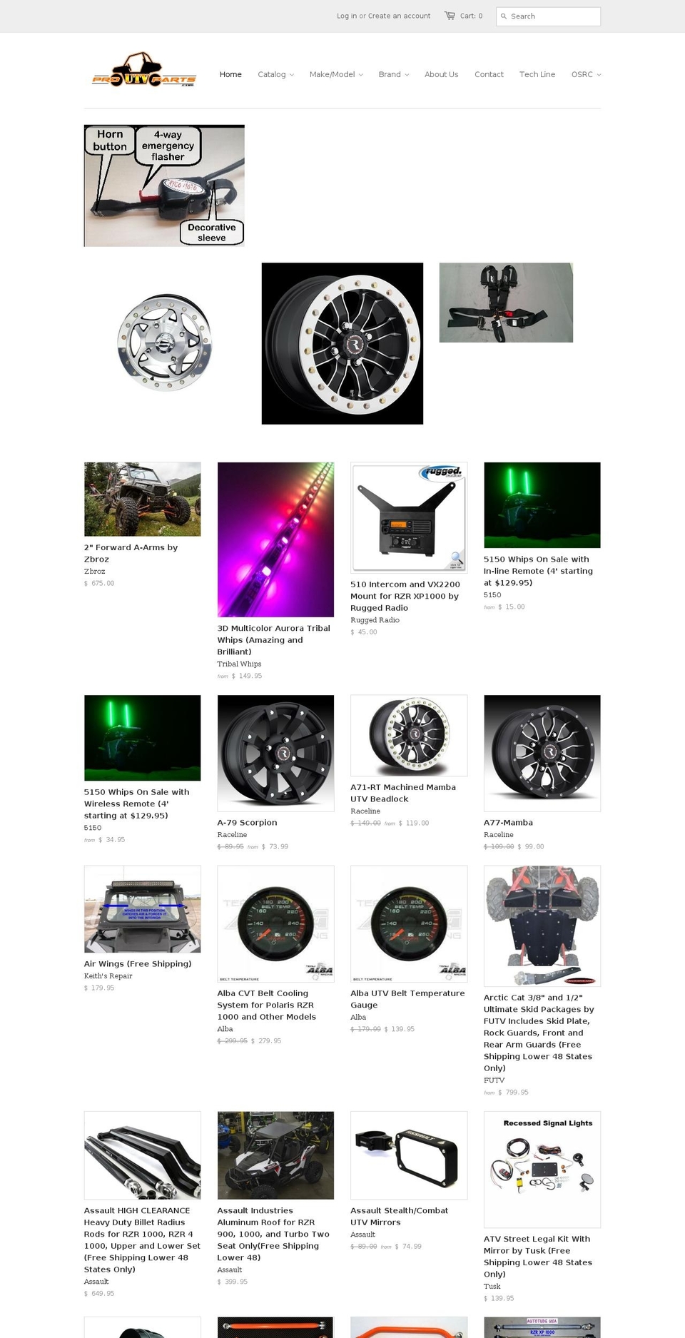 proutvparts.com shopify website screenshot