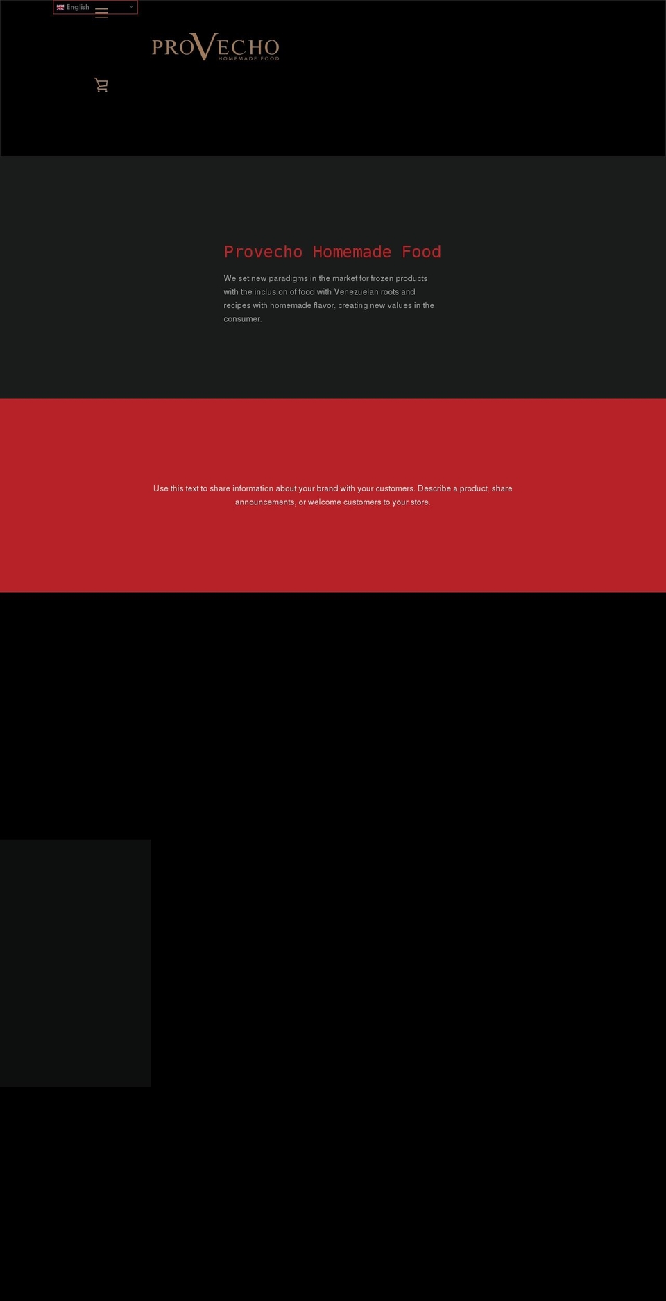 provechohmf.com shopify website screenshot