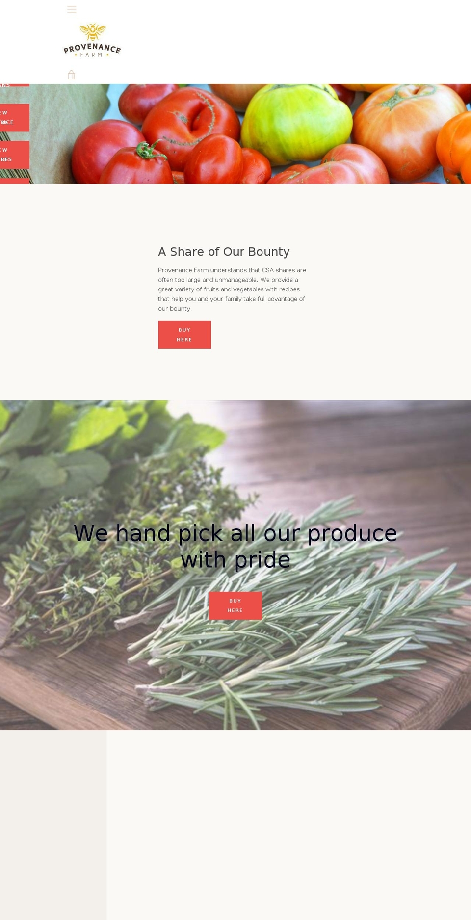 provenancefarmcsa.com — Shopify storefront screenshot