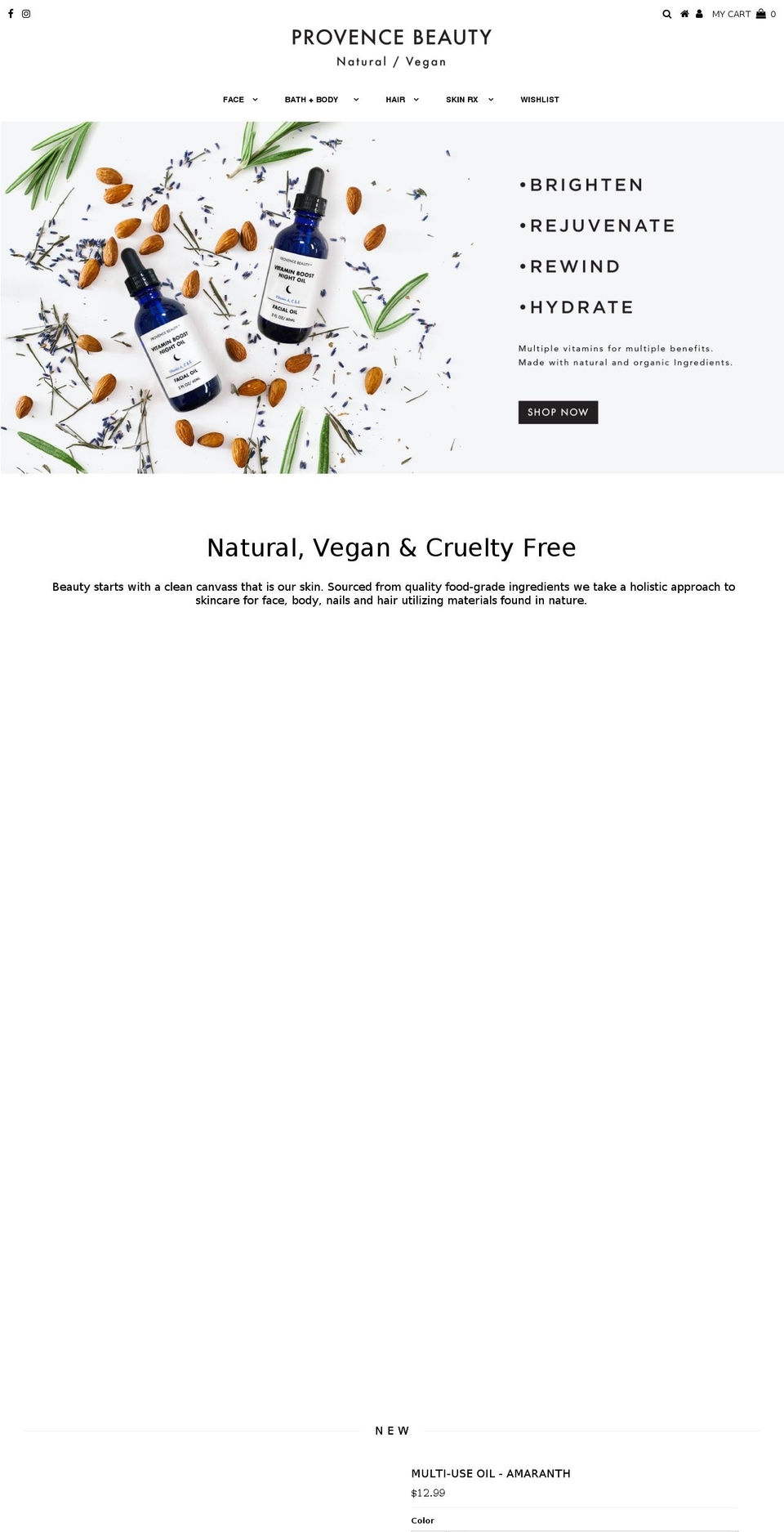 provencebeauty.com — Shopify storefront screenshot