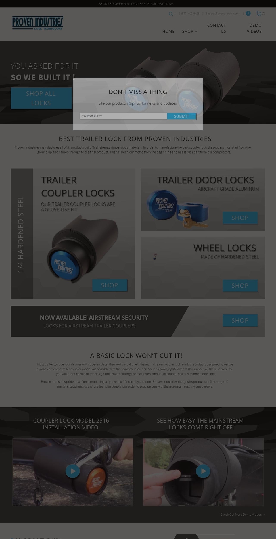 provenlock.com — Shopify storefront screenshot