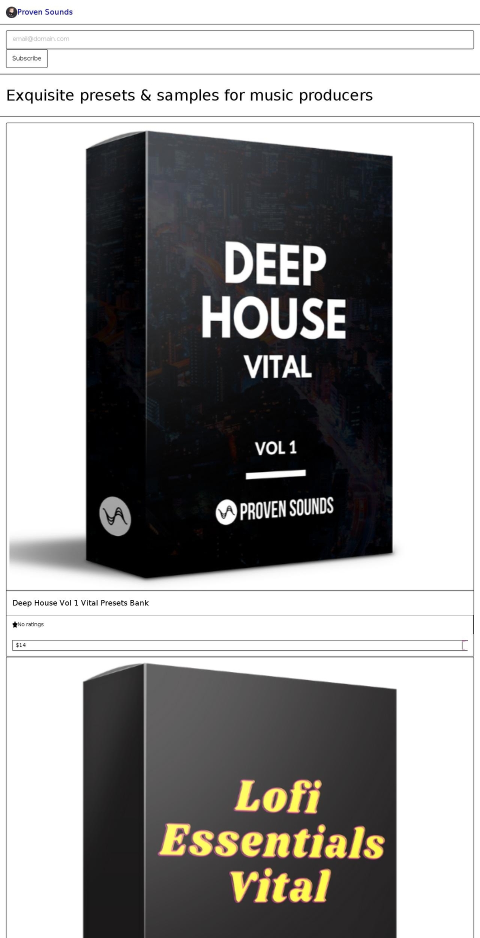 provensounds.com shopify website screenshot