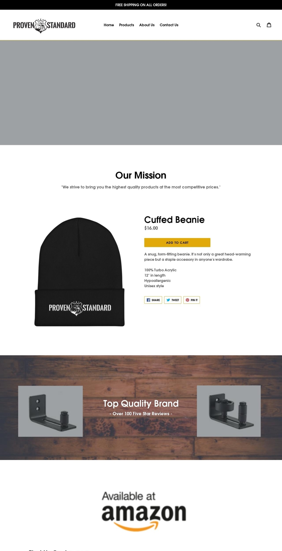 provenstandard.com — Shopify storefront screenshot
