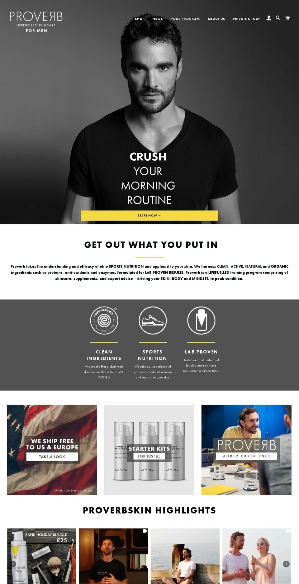 proverbskin.com shopify website screenshot