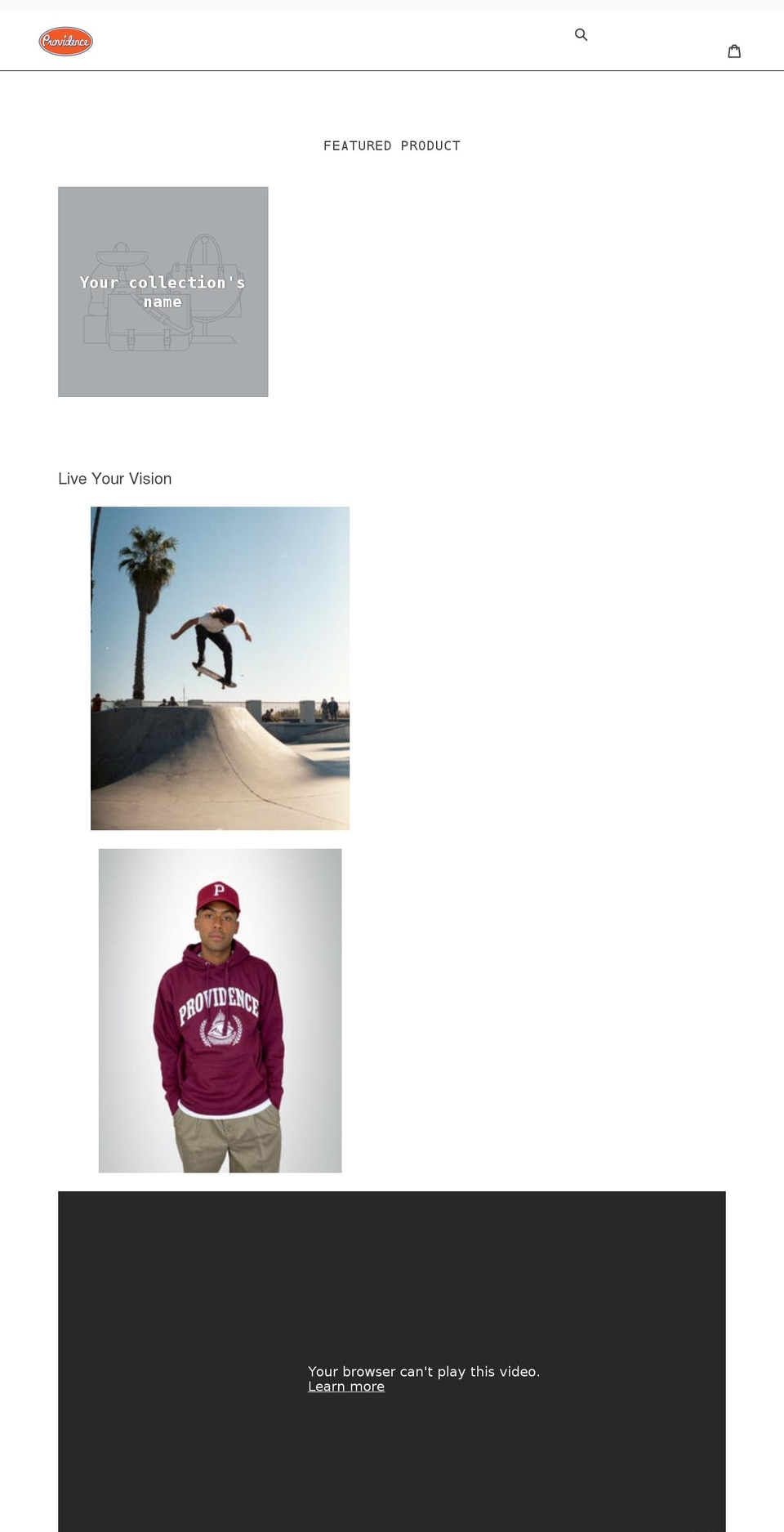 providence-brand.com shopify website screenshot