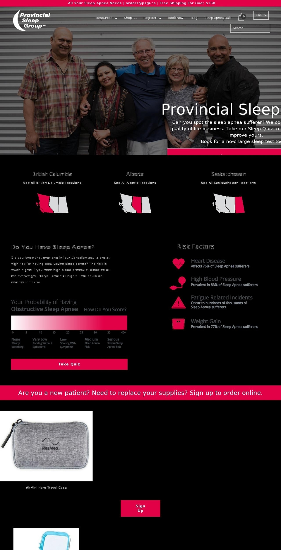 PSG-ecom-2018 Shopify theme site example provincialsleepgroup.com