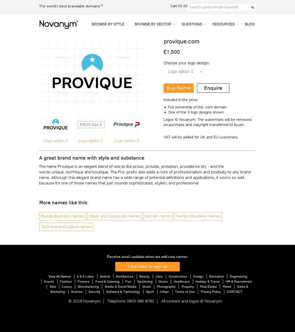 provique.com — Shopify storefront screenshot