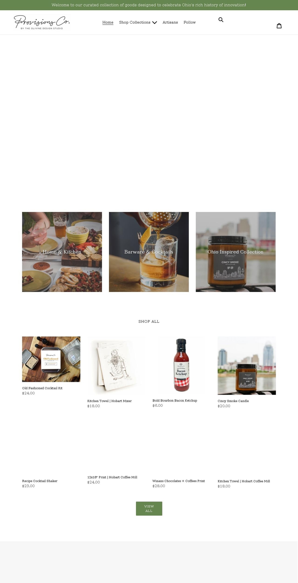 provisions-co.com shopify website screenshot