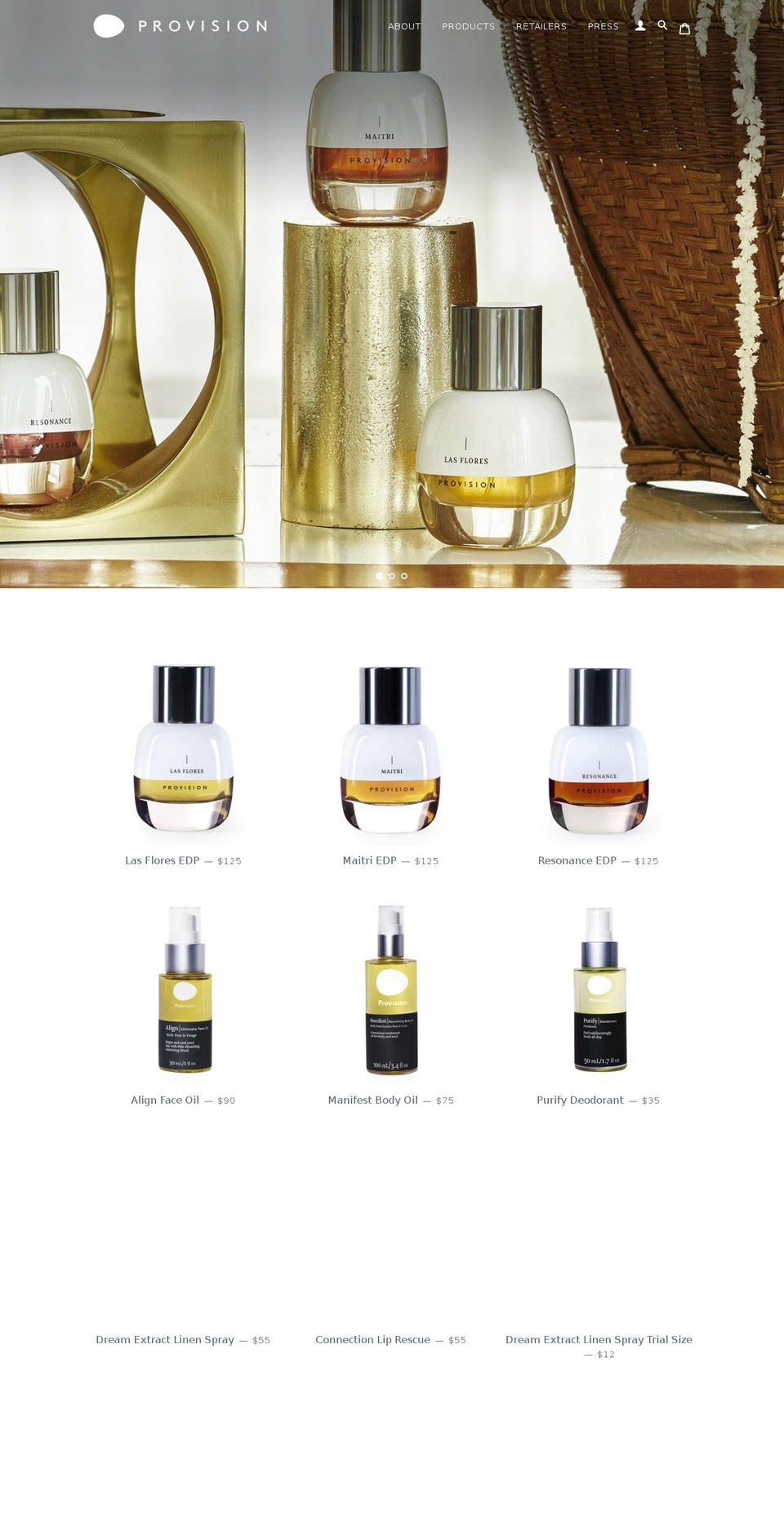 provisionscents.com — Shopify storefront screenshot