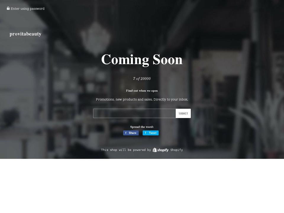provitabeauty.net shopify website screenshot