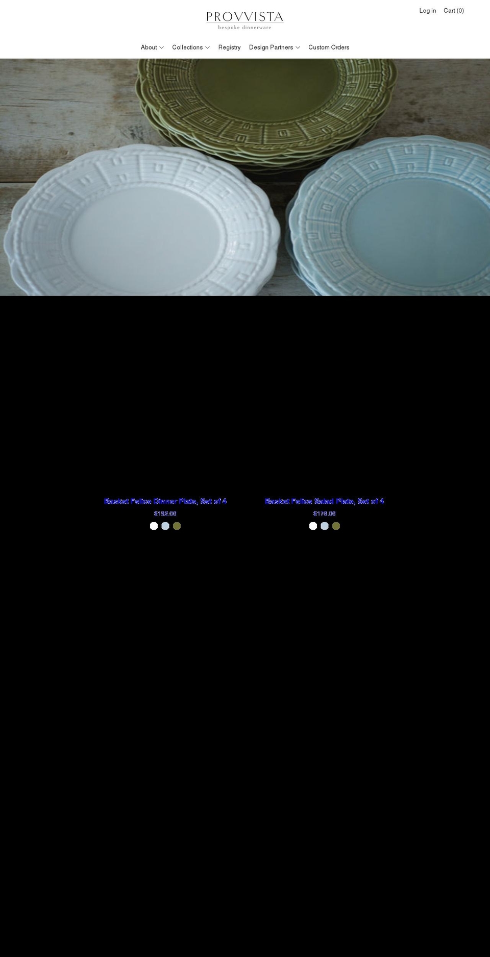 provvistadesigns.com shopify website screenshot