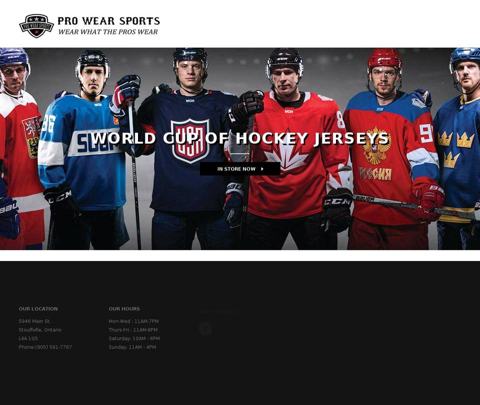 prowearsports.com shopify website screenshot