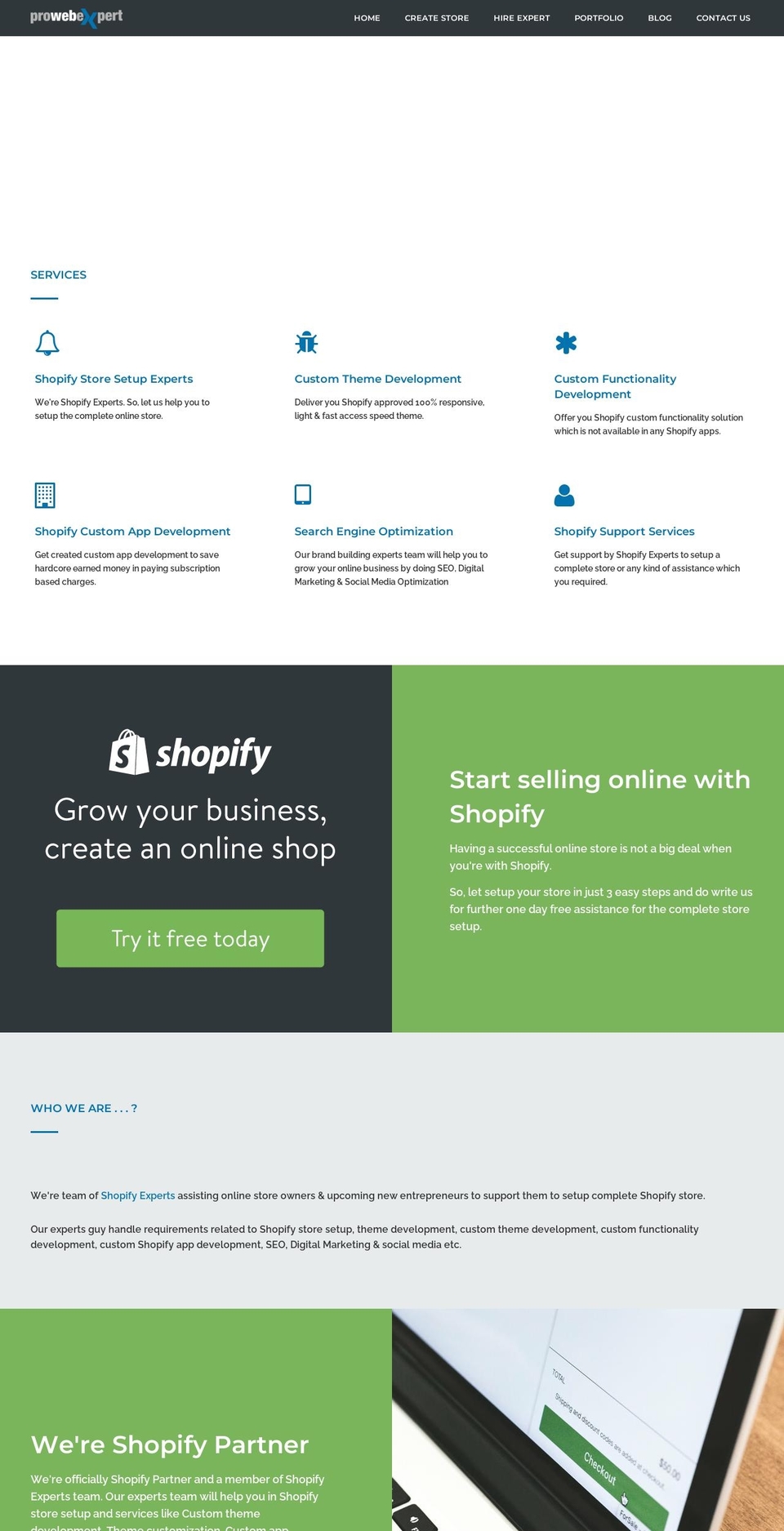 prowebexpert.com shopify website screenshot