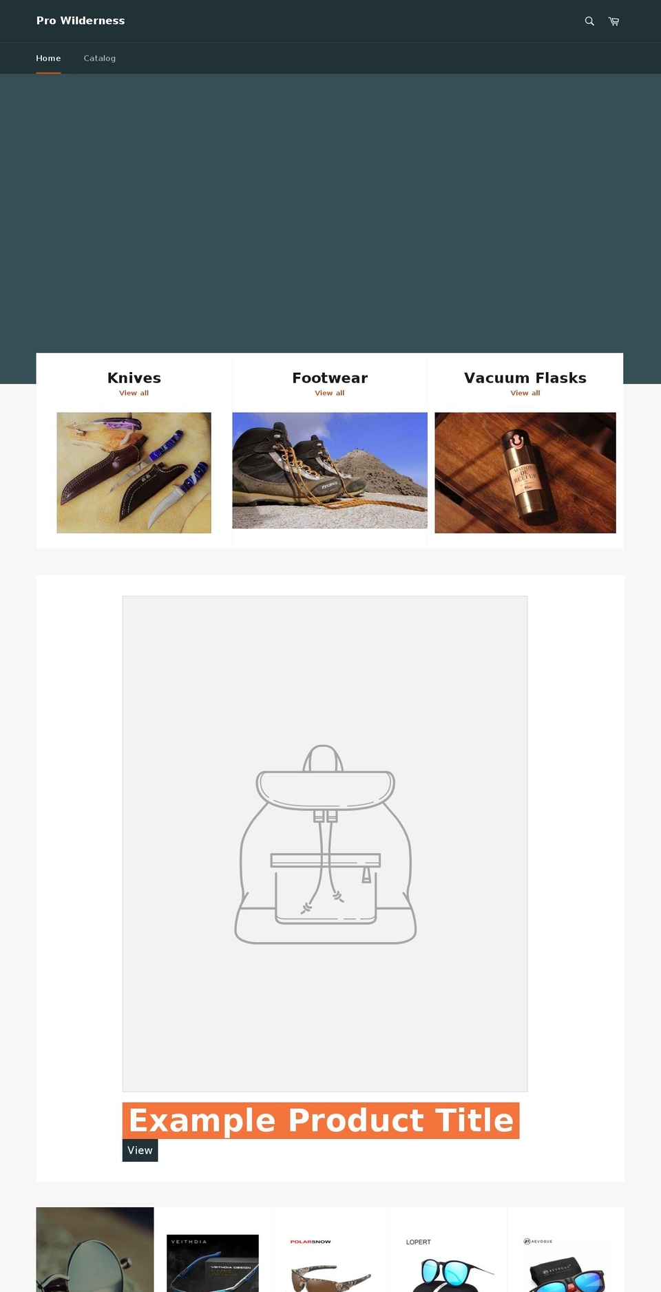 prowilderness.com — Shopify storefront screenshot