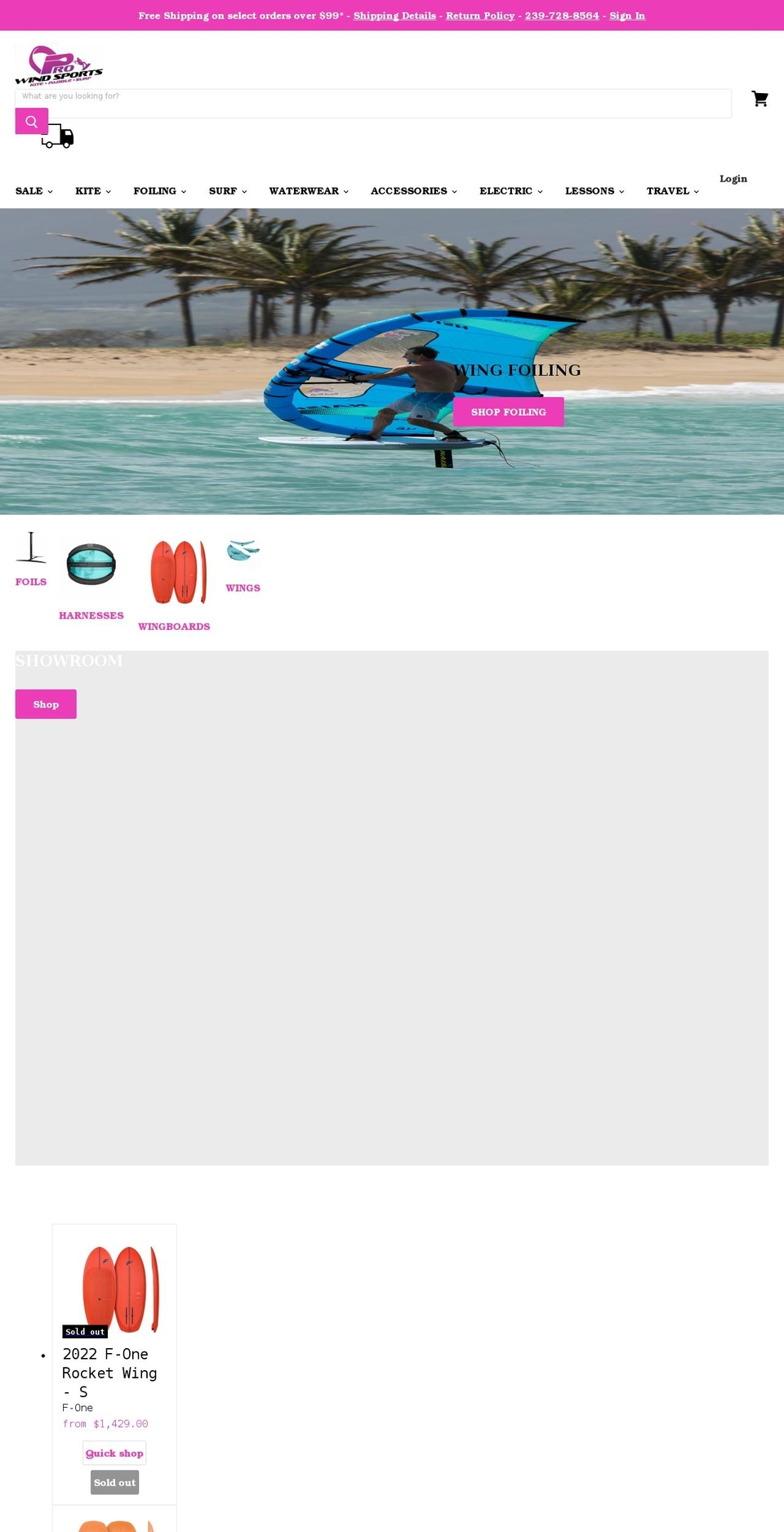 prowindsports.com shopify website screenshot
