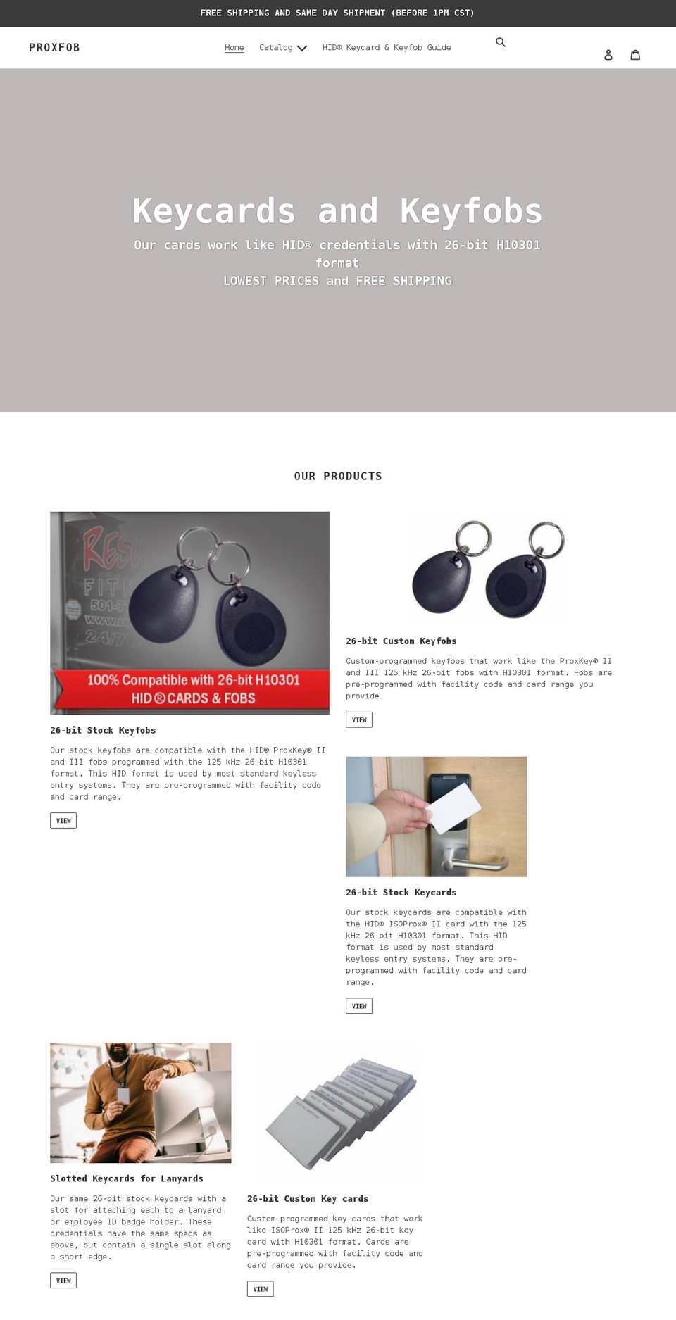 proxfob.com shopify website screenshot