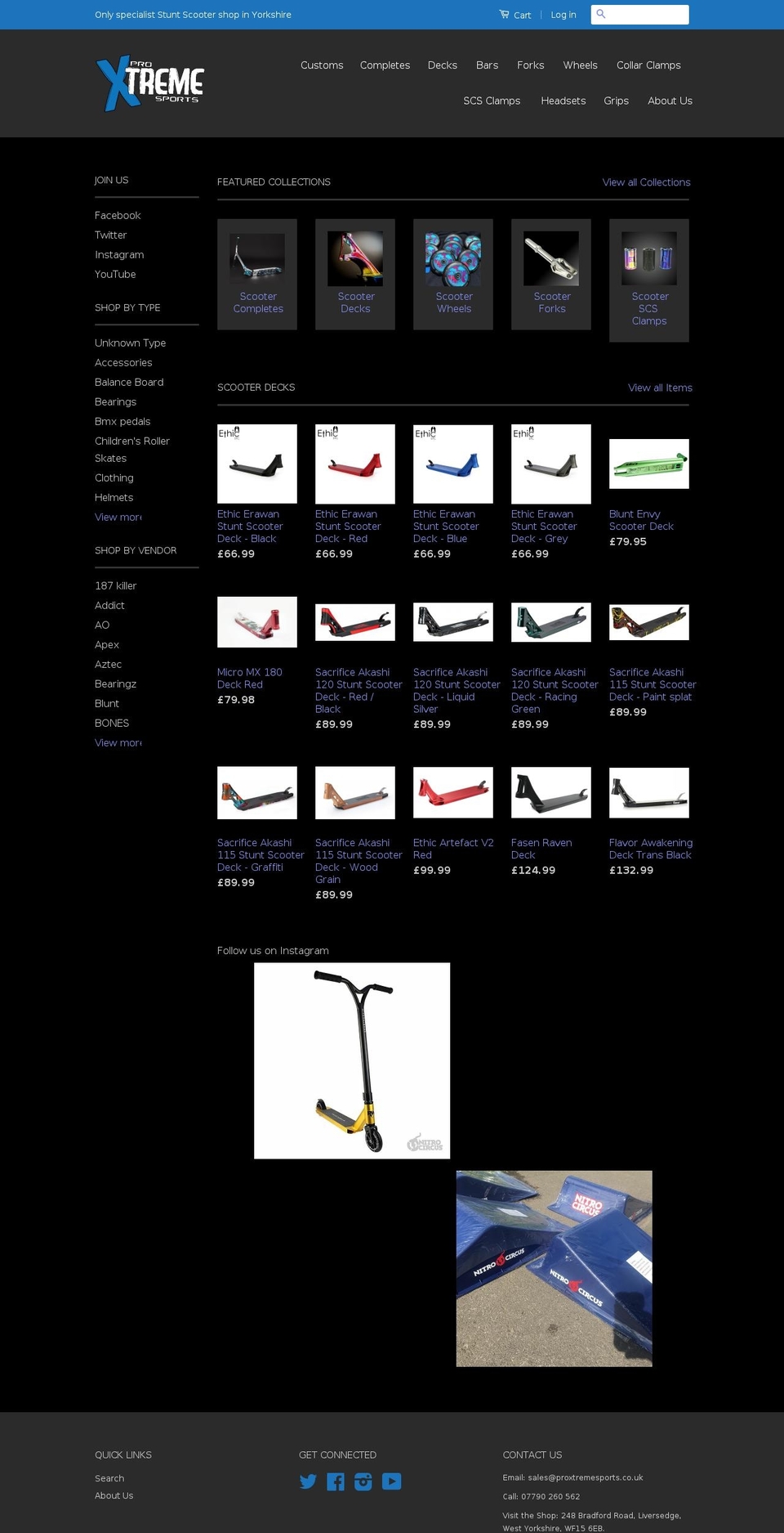 proxtremesports.co.uk shopify website screenshot