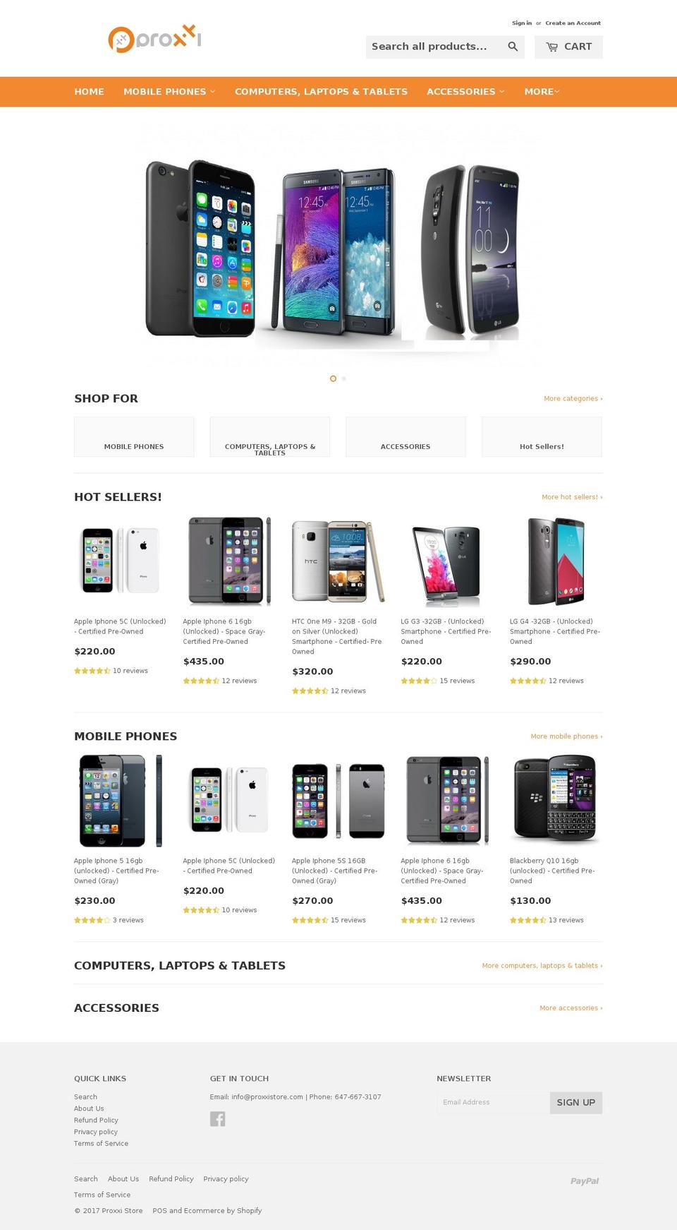 proxxistore.com shopify website screenshot