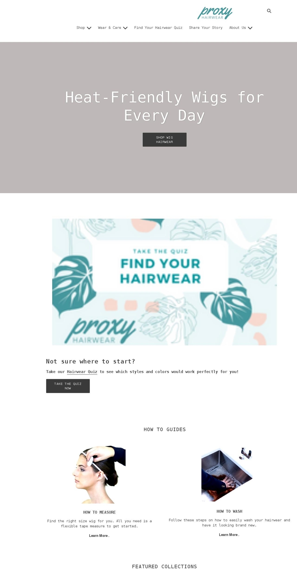 proxyhairwear.com shopify website screenshot