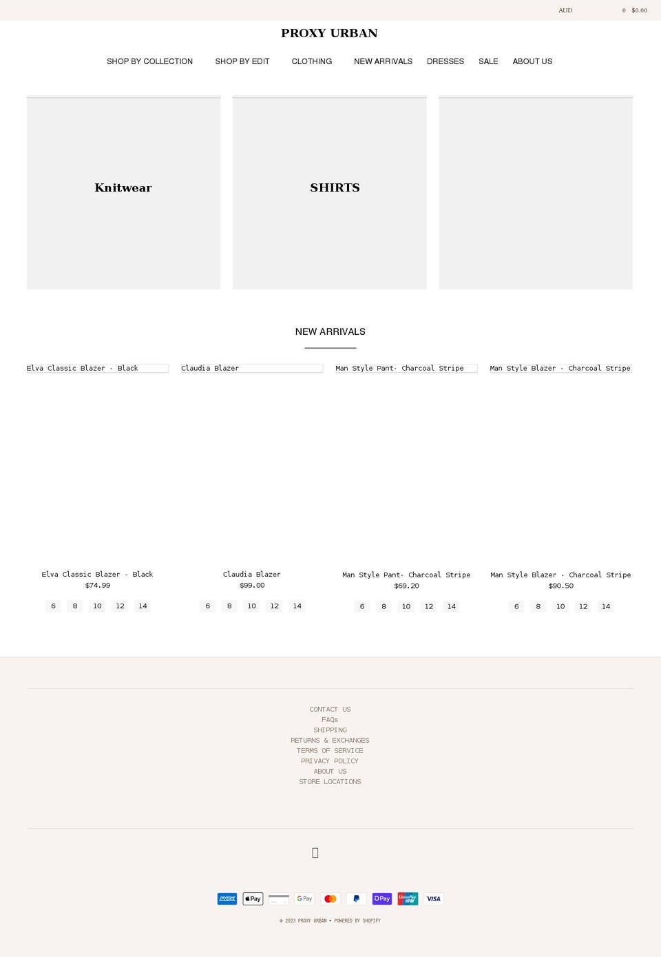 proxyurban.com shopify website screenshot