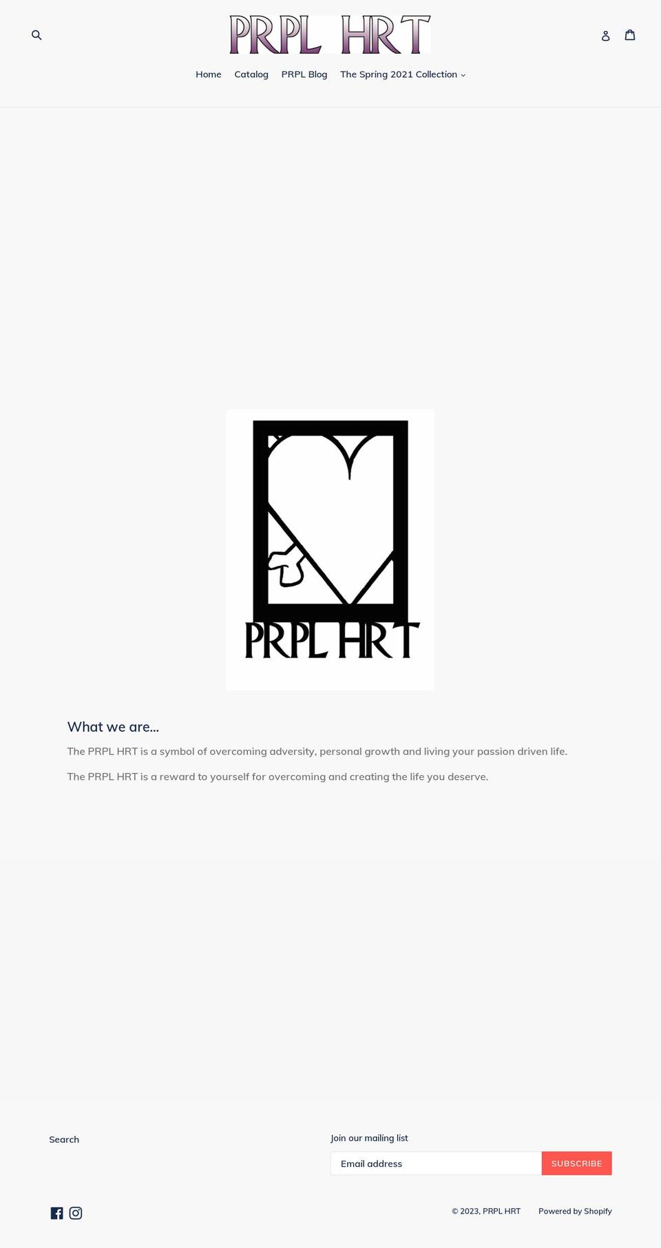 prplhrt.com — Shopify storefront screenshot
