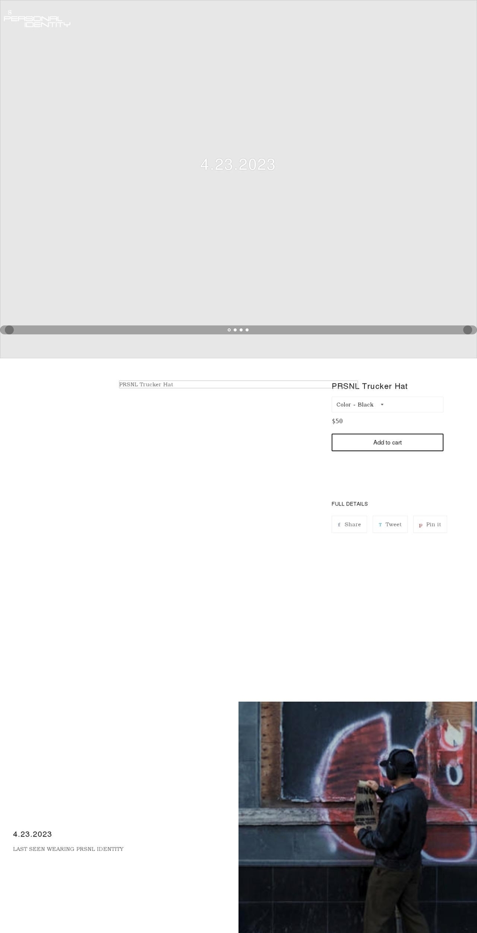 prsnl-identity.com shopify website screenshot