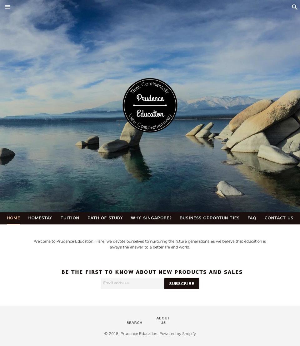 prudenceeducation.com — Shopify storefront screenshot