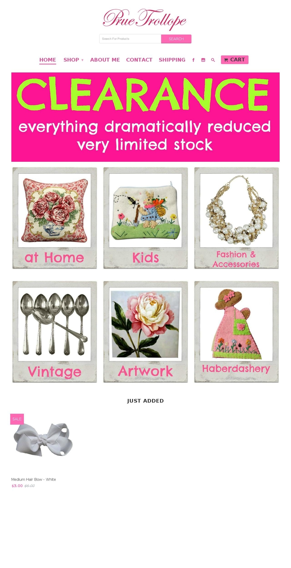 Prue Trollope main theme Shopify theme site example pruetrollope.com.au
