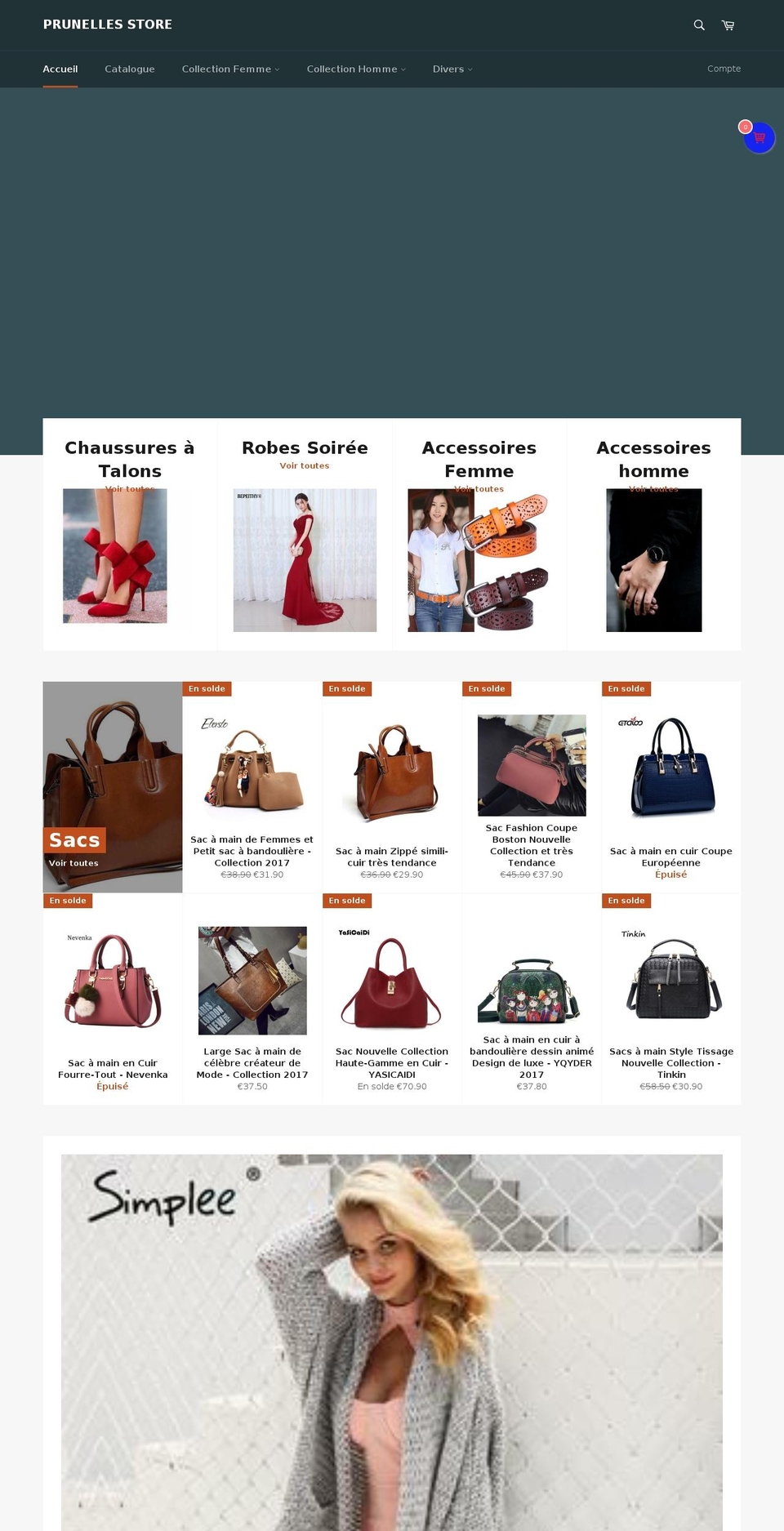 prunelles.com shopify website screenshot