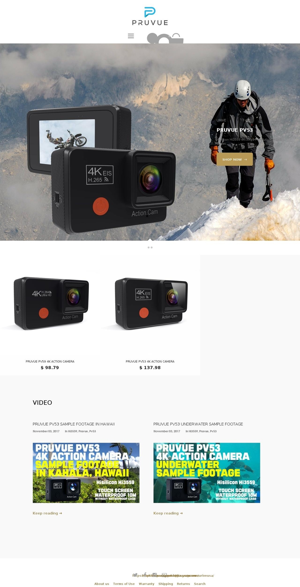 pruvue.com — Shopify storefront screenshot