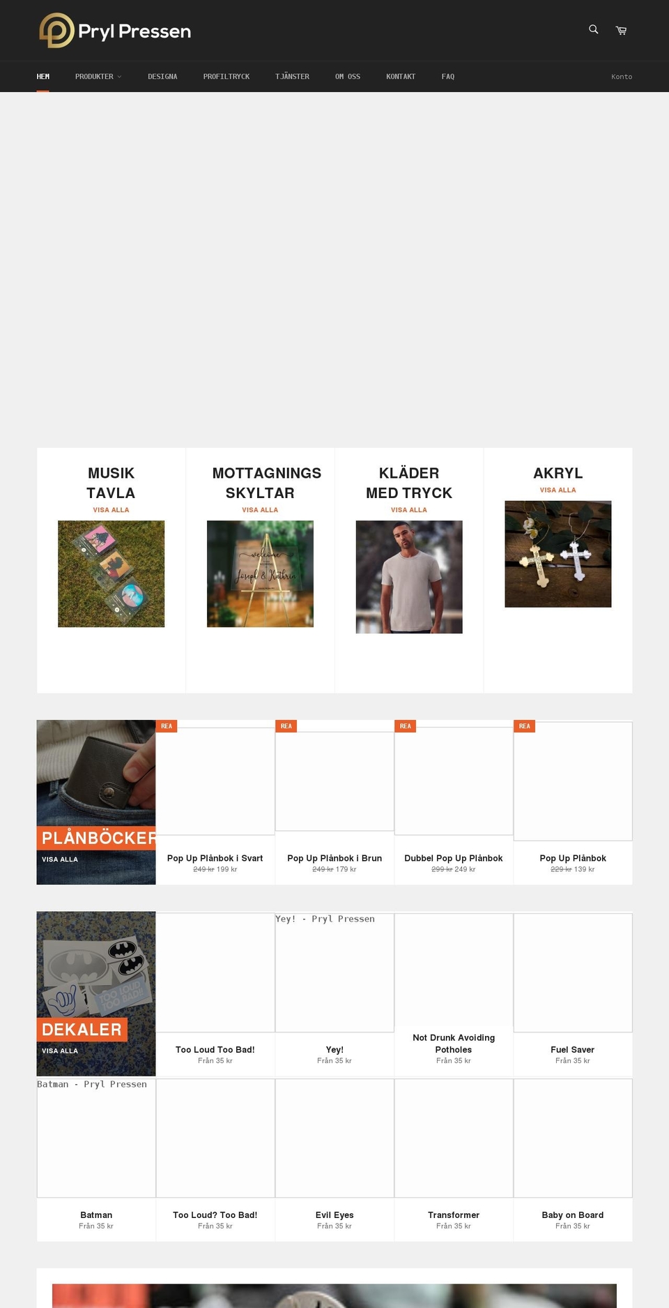 prylpressen.se shopify website screenshot