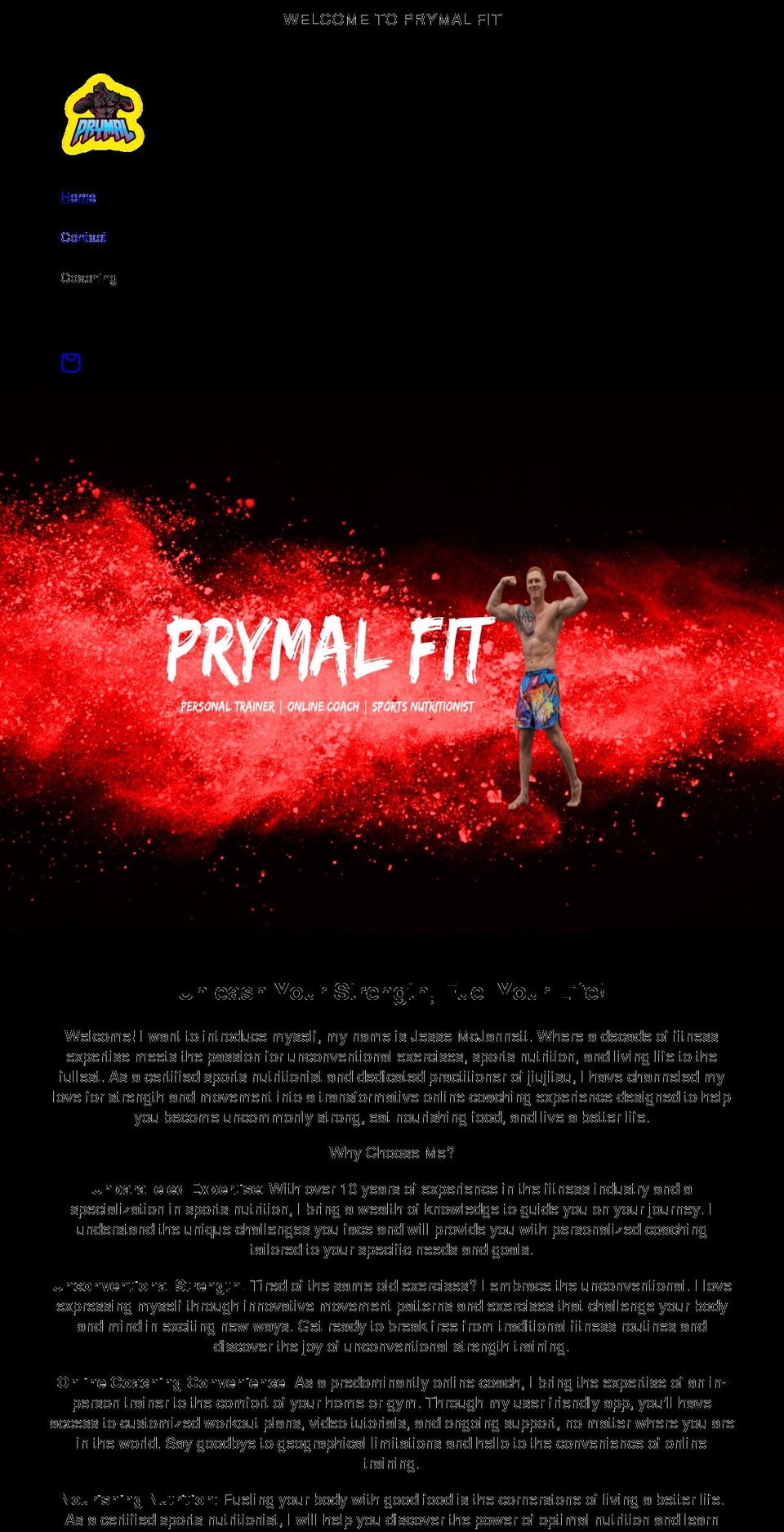 prymalfit.com shopify website screenshot