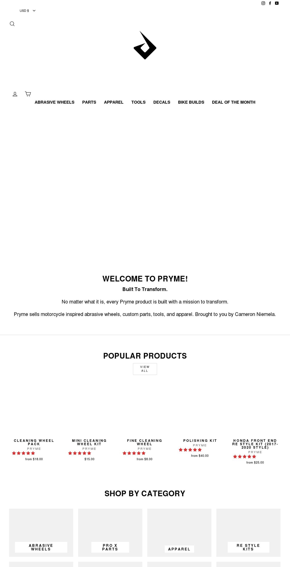 prymemx.com — Shopify storefront screenshot